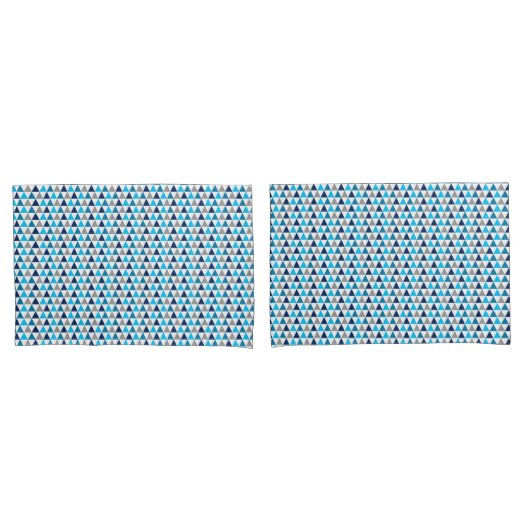 Modern Blue Geometric Pattern Kussensloop (Voorkant-Set)