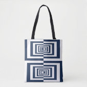 Modern Blue Geometric Pattern Tote Bag (Voorkant)