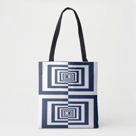 Modern Blue Geometric Pattern Tote Bag (Voorkant)