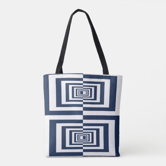 Modern Blue Geometric Pattern Tote Bag (Achterkant)