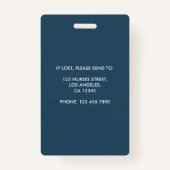 Modern Blue Geometric Registered Neurse Photo ID Badge (Achterkant)