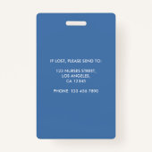 Modern Blue Geometric Registered Neurse Photo ID Badge (Achterkant)