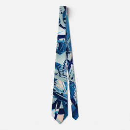 Modern Blue Geometric Shapes Stropdas