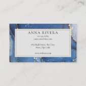 Modern Blue Glitter Agate Professional Visitekaartje (Achterkant)