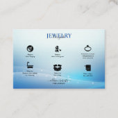 Modern Blue Glitter Jewelry Care Visitekaartje (Voorkant)