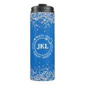 Modern Blue Glitter Monogram Stethoscope Nurse Thermosbeker (Voorkant)