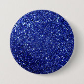 Modern Blue Glitter Ronde Button 7,6 Cm (Voorkant)