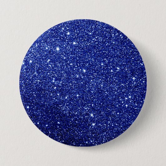 Modern Blue Glitter Ronde Button 7,6 Cm (Voorkant)