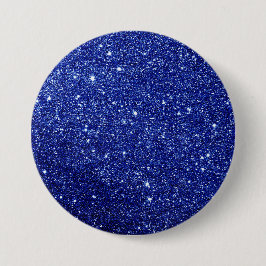 Modern Blue Glitter Ronde Button 7,6 Cm