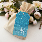 Modern Blue Glitter Sparkles Personalized Name Cadeaulabel