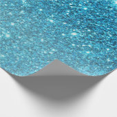 Modern Blue Glitter Sparkles Personalized Name Cadeaupapier (Hoek)