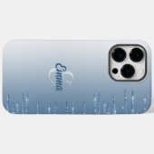Modern Blue Glitter Sparkles Personalized Name Case-Mate iPhone Case (Achterkant (horizontaal))
