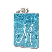 Modern Blue Glitter Sparkles Personalized Name Heupfles (Links)