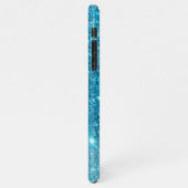 Modern Blue Glitter Sparkles Personalized Name iPhone Hoesje (Linkerkant)