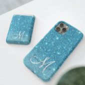 Modern Blue Glitter Sparkles Personalized Name iPhone Hoesje