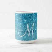 Modern Blue Glitter Sparkles Personalized Name Koffiemok (Center)