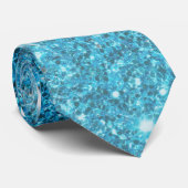 Modern Blue Glitter Sparkles Personalized Name Stropdas (Opgerold)