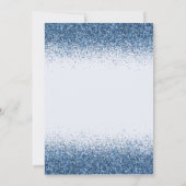 Modern Blue Glitter Sweet 16 Birthday Party Kaart (Achterkant)
