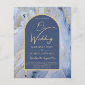 Modern Blue Gold Agate Marble Arch Wedding (Voorkant)
