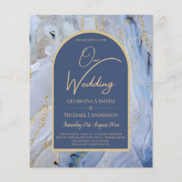 Modern Blue Gold Agate Marble Arch Wedding
