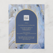 Modern Blue Gold Agate Marble Arch Wedding (Achterkant)