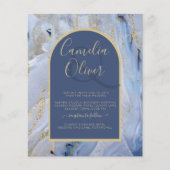 Modern Blue Gold Agate Marble Arch Wedding (Voorkant)