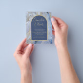 Modern Blue Gold Agate Marble Arch Wedding Flyer (Hand)
