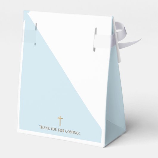 Modern Blue Gold Baby Baptisme eerste verjaardag Bedankdoosjes (Achterkant)
