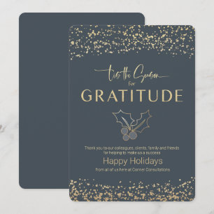 Modern Blue Gold Business Holiday Greep Kaart