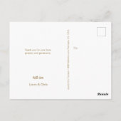 Modern Blue Gold cross-Custom Baby Boy Baptisme Briefkaart (Achterkant)