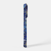 Modern Blue Gold Floral Pattern iPhone Hoesje (Rechterkant)