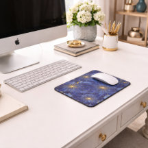 Modern Blue Gold Floral Pattern