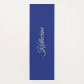 Modern Blue Gold Floral Pattern Yogamat (Achterkant)