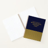 Modern Blue Gold Folie Stripes Mindfulness Journal Notitieboek (Binnen)