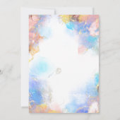 Modern Blue Gold Girly Trendy Sweet 16 Uitnodiging (Achterkant)