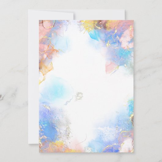 Modern Blue Gold Girly Trendy Sweet 16 Uitnodiging (Achterkant)