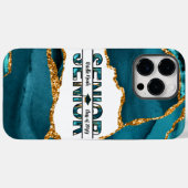 Modern Blue Gold Glitter Gepersonaliseerd Afstuder Case-Mate iPhone Case (Achterkant (horizontaal))