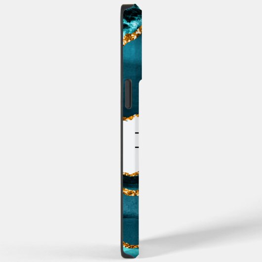 Modern Blue Gold Glitter Gepersonaliseerd Afstuder Case-Mate iPhone Case (Achterkant / Rechts)