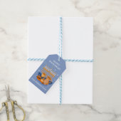 Modern Blue & Gold Happy Hanukkah Cadeaulabel (Met Touw)