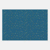 Modern Blue & Gold Happy Hanukkah Stars Inpakpapier Vel (Voorkant 3)