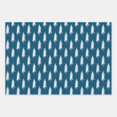 Modern Blue & Gold Happy Hanukkah Trees Inpakpapier Vel (Voorkant 2)