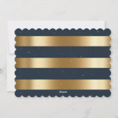 Modern Blue Gold Photo Collage Christmas Kaart (Achterkant)