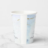 Modern Blue Gold Signature Baptism Christening Papieren Bekers (Links)