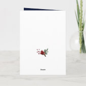 Modern Blue Gold Snowflakes Bokeh minimalistische  Feestdagen Kaart (Achterkant)