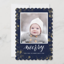 Modern Blue Gold Snowflakes Bokeh minimalistische 
