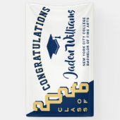 Modern Blue Golden Afstuderen Klasse van 2025 Part Spandoek (Verticaal)