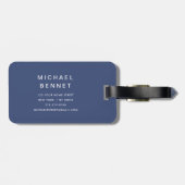 Modern Blue Golf Sport Monogram Bagagelabel (Achterkant horizontaal)