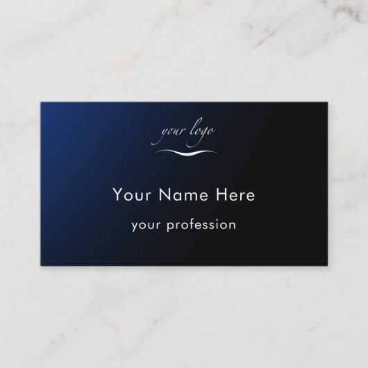 Modern Blue Gradient Add Logo Custom Professional Visitekaartje (Voorkant)