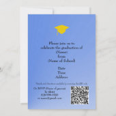 Modern Blue Gradient Grad Party Invitation - photo Kaart (Achterkant)