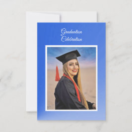 Modern Blue Gradient Grad Party Invite Enclosure Kaart